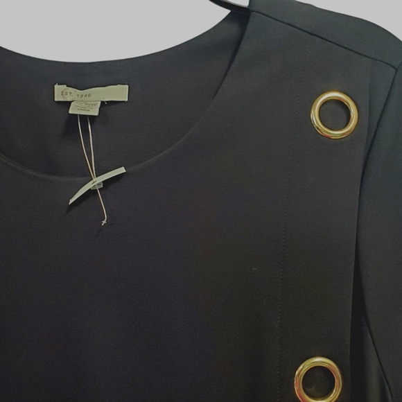 NWOT Cato Women's Midi Dress 1/2 Sleeves Black Modest  Size 14/16W - Picture 3 of 8